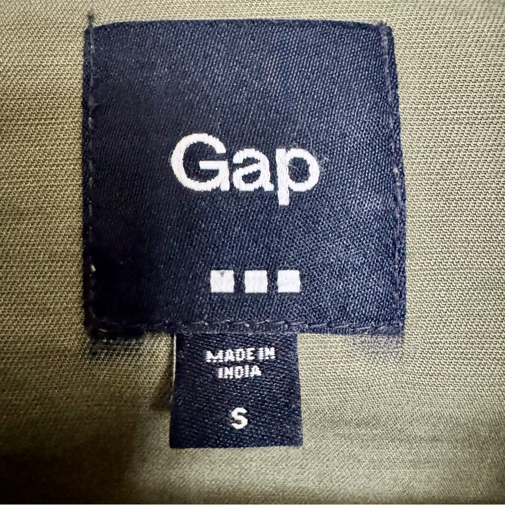 GAP Utility Full Zipper Cotton Jacket Army Olive Green with Pockets Size S - Picture 2 of 16